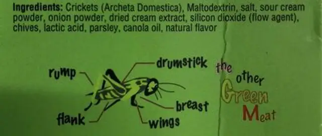 Crickettes sour cream onion ingredients label