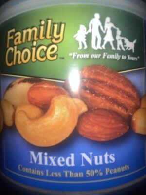 Mixed nuts front packaging