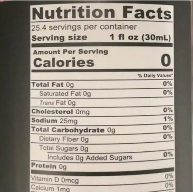 Salted caramel mocha syrup nutrition facts table
