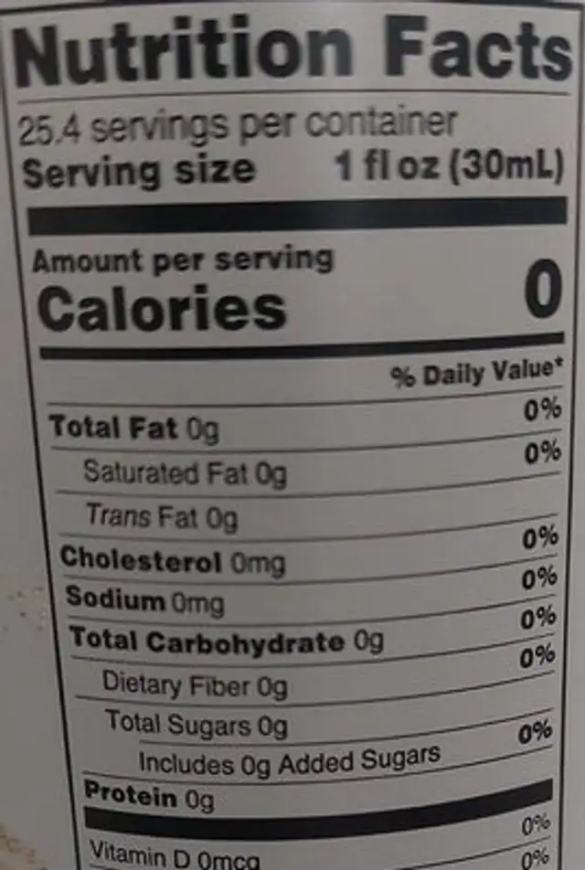 Jordan s skinny syrups nutrition facts table