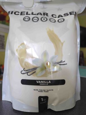 Casein protein, vanilla front packaging