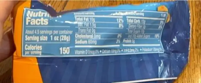 Snacks honey roasted peanuts nutrition facts table