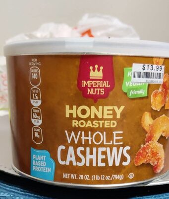 Honey roasted whole cashews