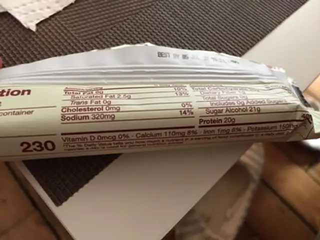 Thinkthin High Protein Bar Caramel Fudge ingredients label