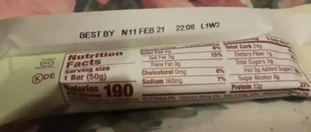 Think nutrition facts table