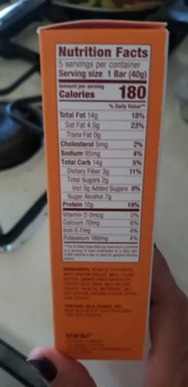Chocolate peanut butter pie protein bars ingredients label