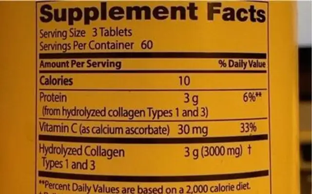 Doctor's Best, Best Collagène Type 1 nutrition facts table