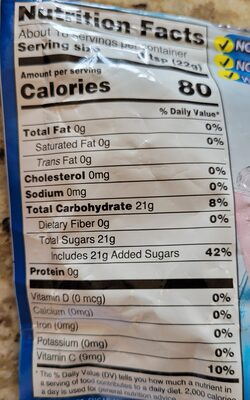 Cinnamon And Strawberry Flavored Drink Mix nutrition facts table
