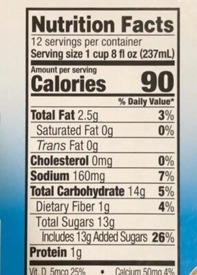 Organic almond nutrition facts table