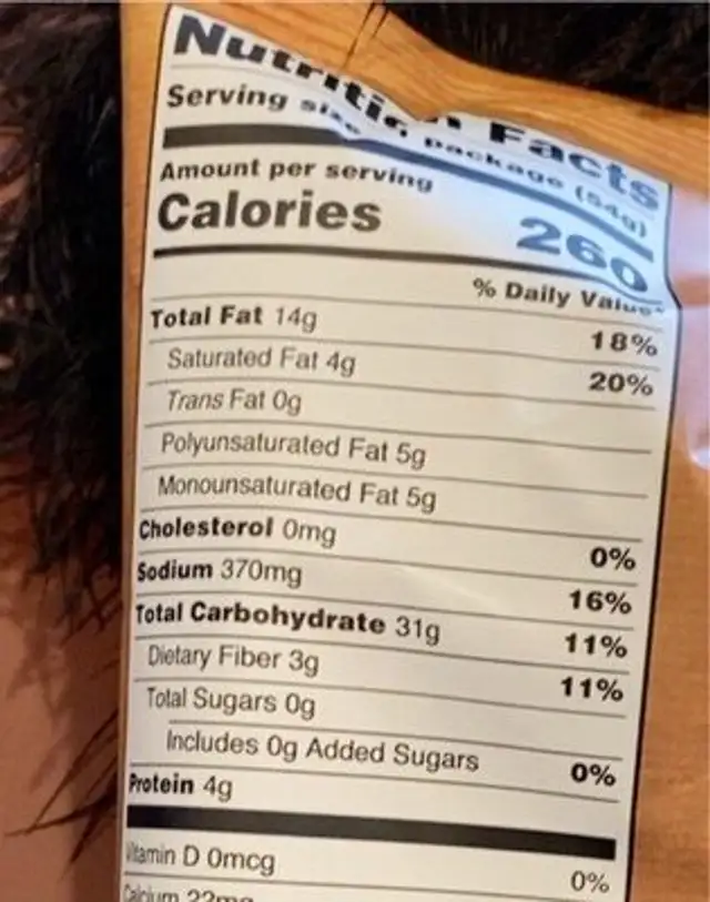 Jalapeno nutrition facts table