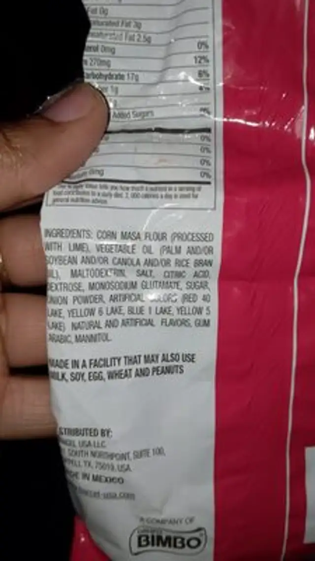 takis nitro ingredients label