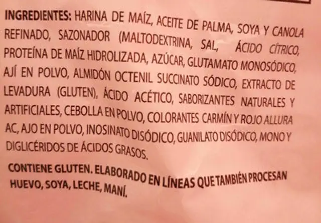 Takis fuego ingredients label