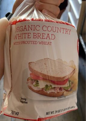 Organic country white bread front packaging