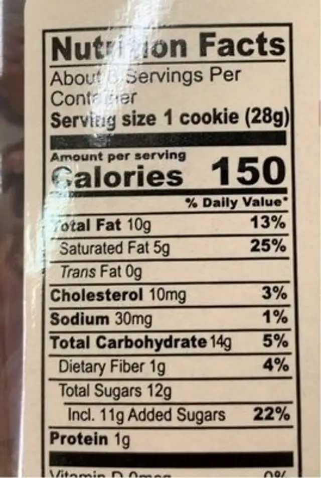 Macadamia & milk chocolate nutrition facts table