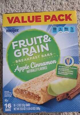 Fruit and Grain Breakfast Bars Apple Cinnamon