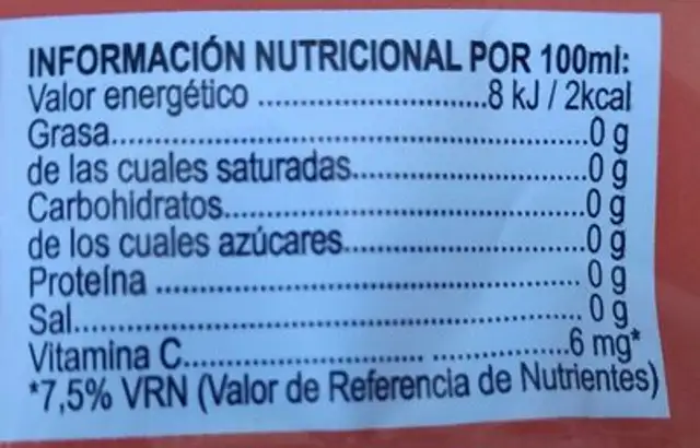 mix melocotom nutrition facts table
