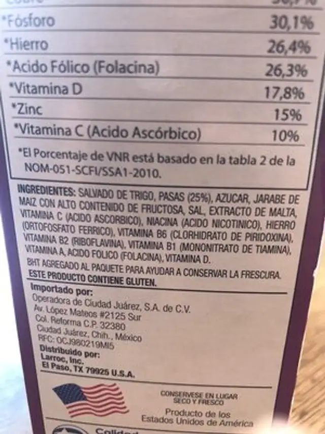 Unknown ingredients label