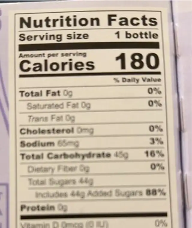 Boylan Bottleworks Brand Black Cherry Vintage Soda Pop - 4 CT nutrition facts table