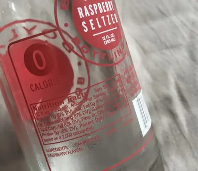 Boylan Raspberry Seltzer ingredients label
