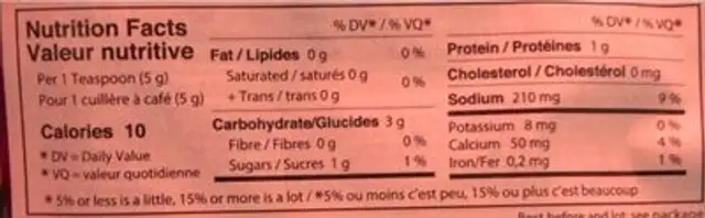 Ajiaco seasoning mix nutrition facts table