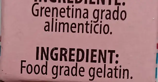 Grenetina ingredients label