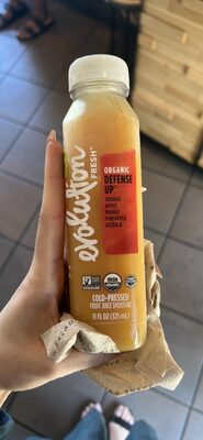 Organic Defense Up Orange Apple Mango Pineapple Acerola Cold-Pressed Fruit Juice Smoothie