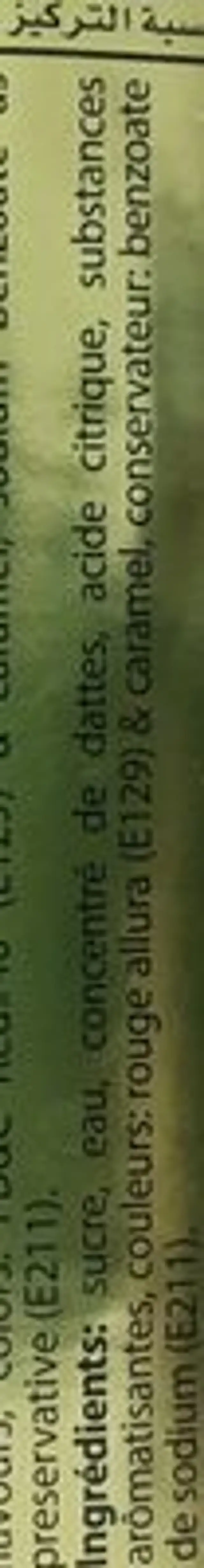 Kassatly Syrup Dates ingredients label