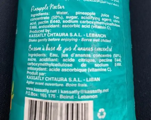 FRUITASTIC ingredients label