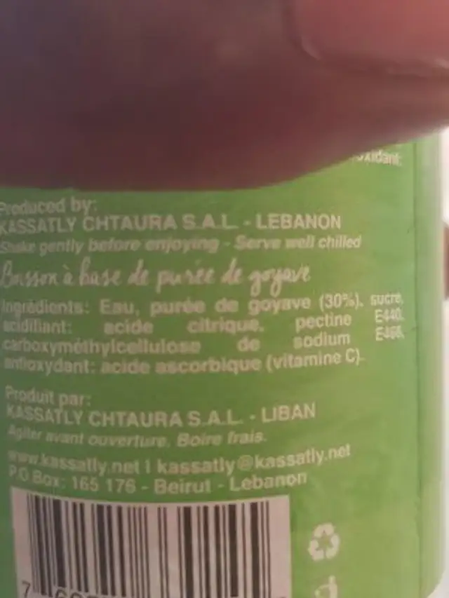 Fruitastic ingredients label