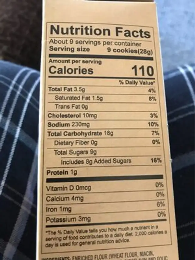 Moravian style cookie thins, brown butter with sea salt nutrition facts table