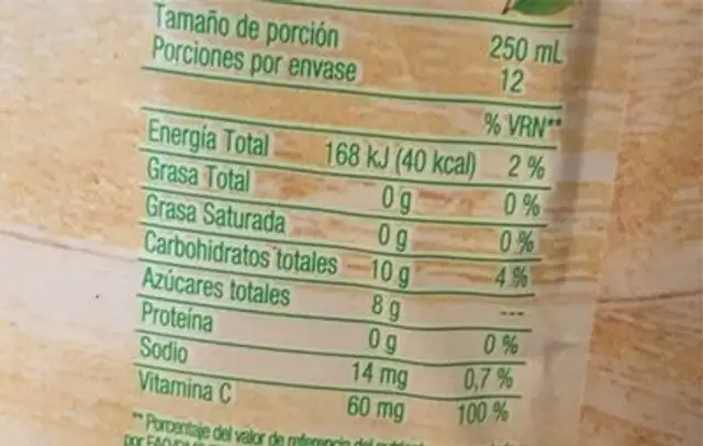 Te Melon nutrition facts table