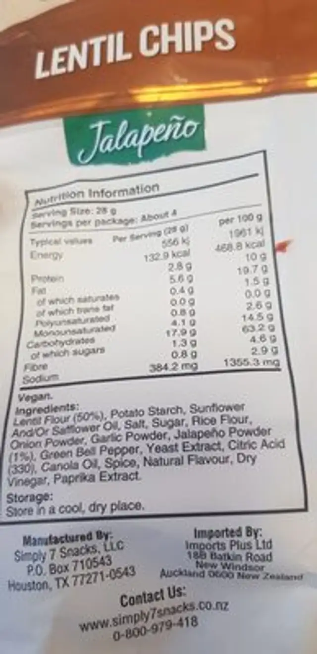Unknown ingredients label