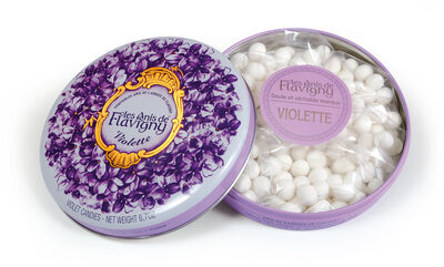 Boite ronde violette usa