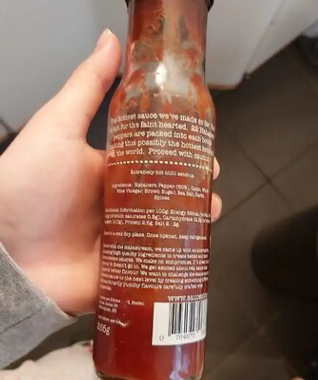 Habanero ketchup nutrition facts table