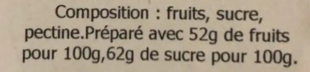 Confiture artisanale Ananas Kiwi ingredients label