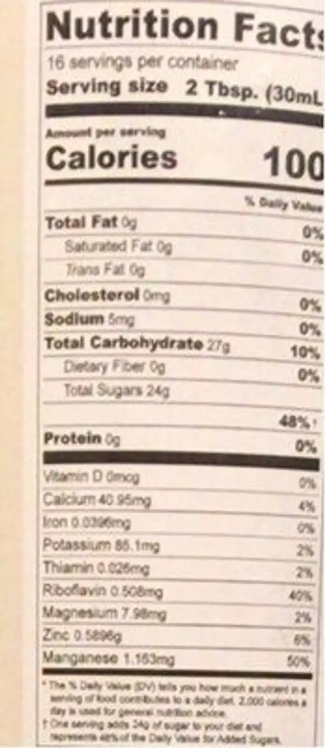 Maple valley organic maple syrup grade a amber nutrition facts table