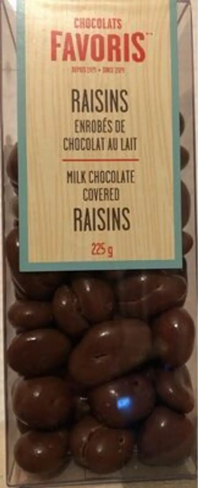 Raisins enrobés de chocolat