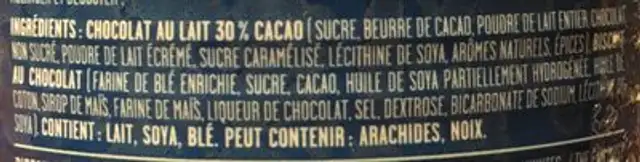 Fondue ingredients label