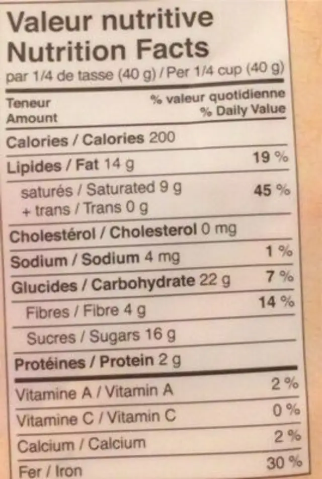 Pastilles de chocolat noir nutrition facts table