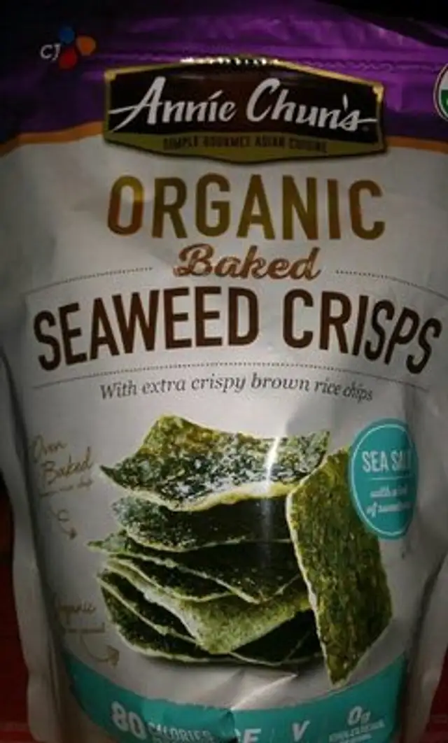 Organic baked seaweed crisps
