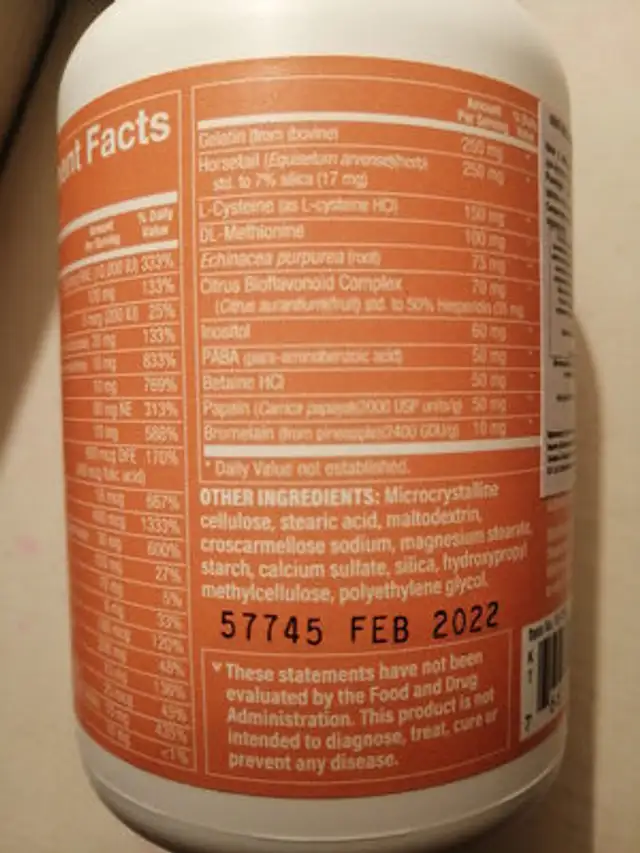 Unknown ingredients label