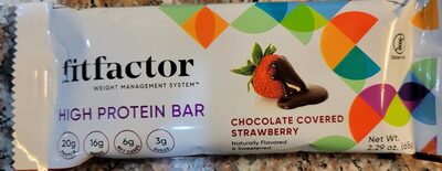 High Protein Bar chocolate covered strawberry front packaging