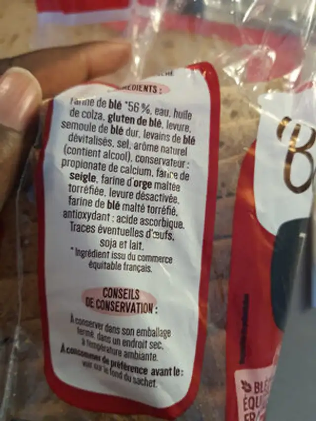 Tartines special campagne ingredients label