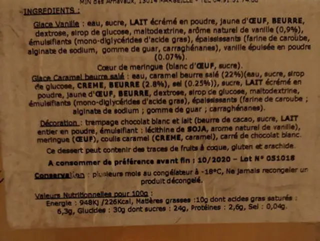 Unknown ingredients label