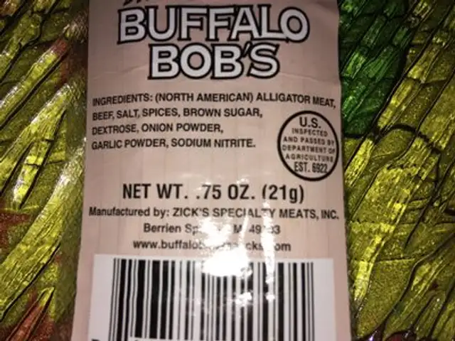 Alligator Cajun Jerky ingredients label