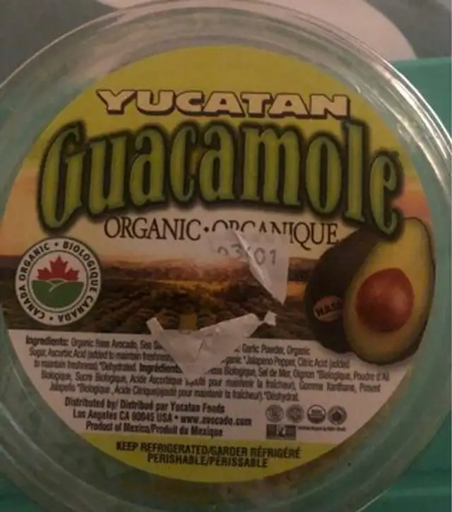 Organic Guacamole Mild front packaging