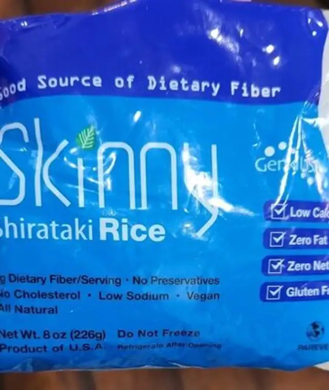 Low carb low calorie shirataki rice count nutrition facts table
