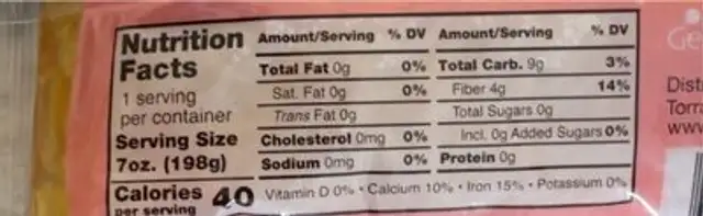 Skinny Shiratqki noodles nutrition facts table
