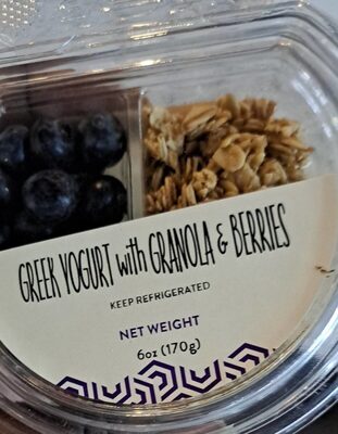 Greek yogurt with granola and blueberries