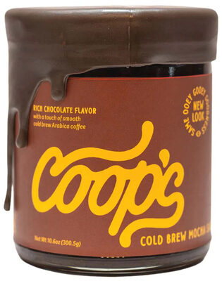Coop's Microcreamery - Cold Brew Mocha Sauce, 10.6oz (300g) front packaging